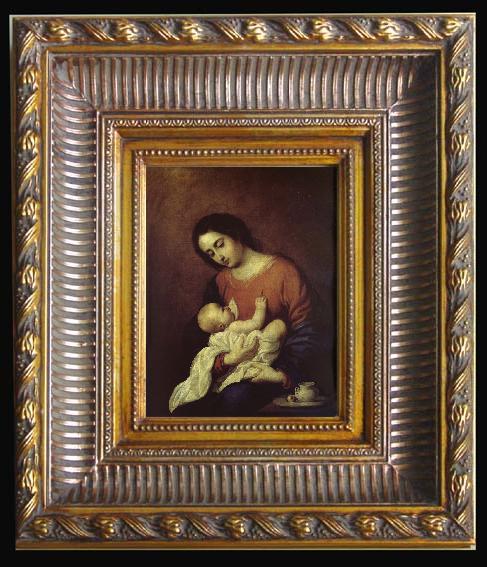 framed  Francisco de Zurbaran The Virgin Mary and Christ, Ta024-3